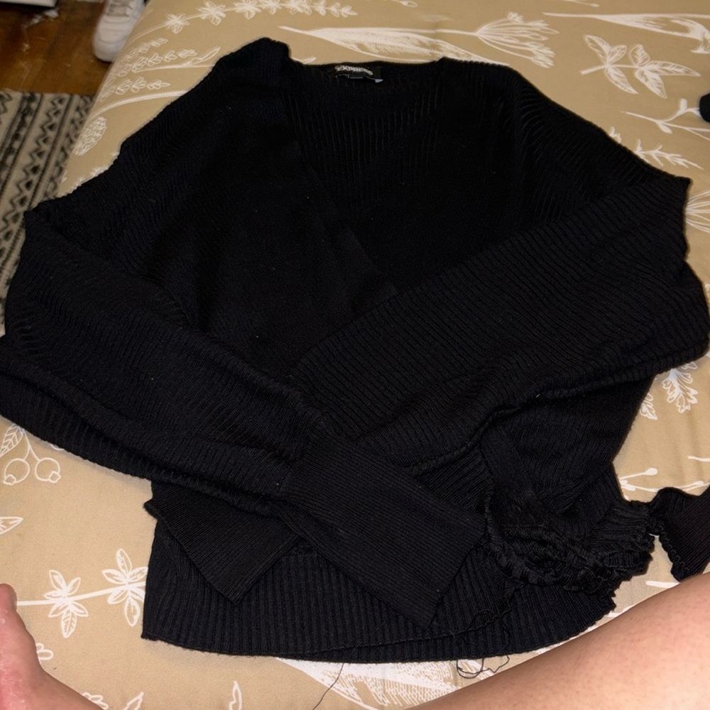 Express wrap black shirt